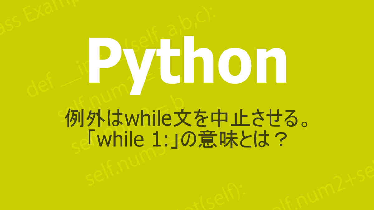 Pythonのwhile文と例外の関係、そしてwhile 1;について