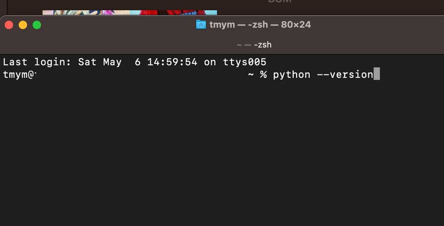 Mac ターミナルとPythonのバージョン確認コマンド